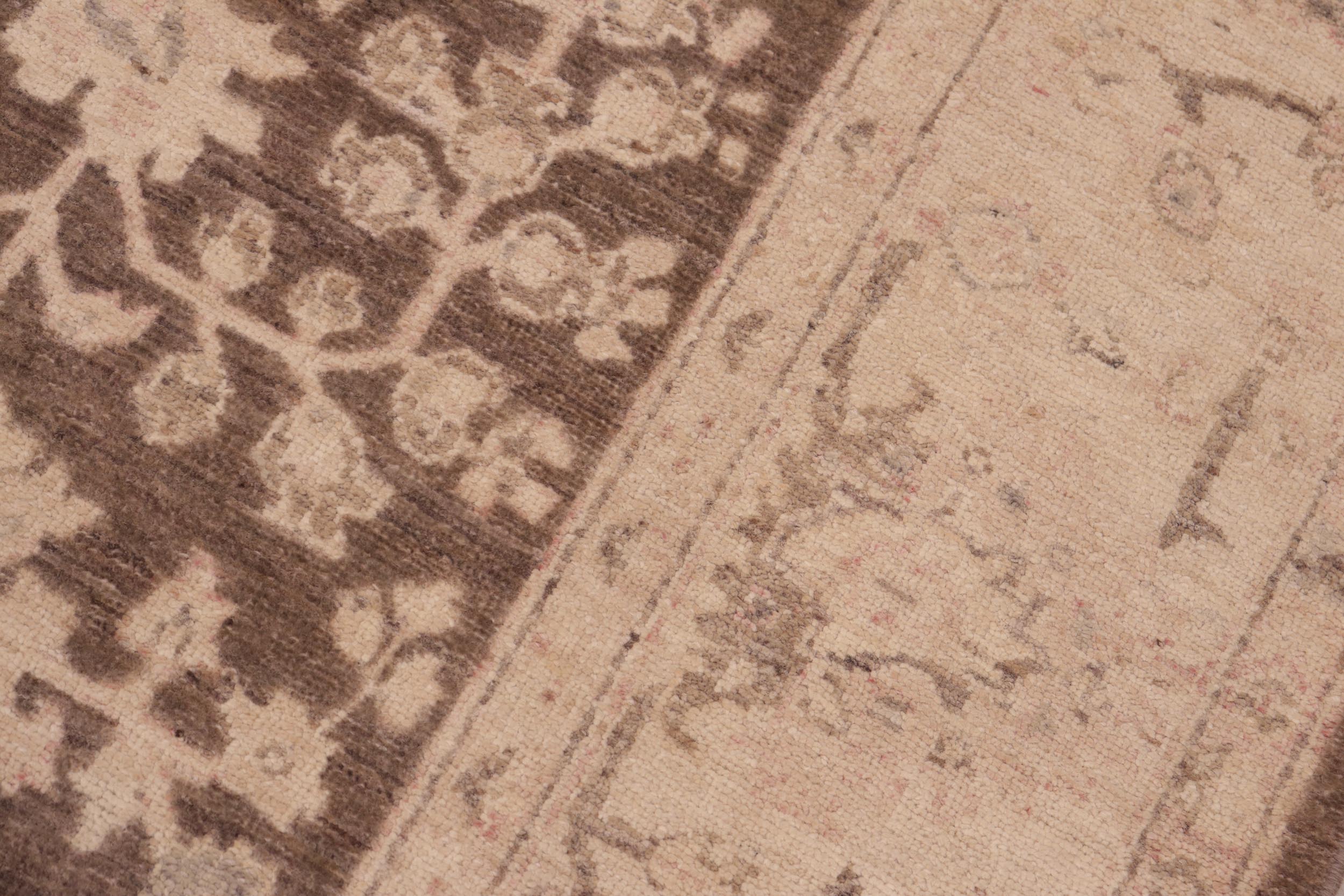 handmade Traditional Kafkaz Brown Tan Hand Knotted RECTANGLE 100% WOOL area rug 6x9