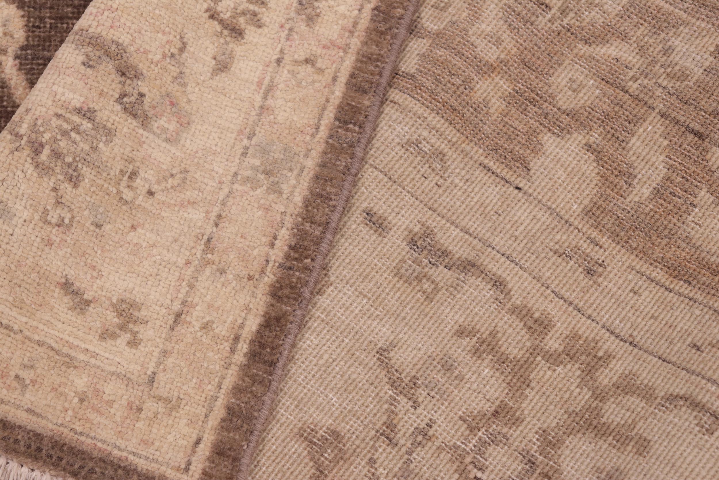 handmade Traditional Kafkaz Brown Tan Hand Knotted RECTANGLE 100% WOOL area rug 6x9