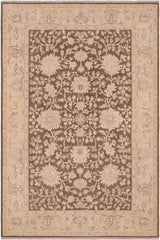 handmade Traditional Kafkaz Brown Tan Hand Knotted RECTANGLE 100% WOOL area rug 6X9