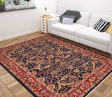 handmade Traditional Kafkaz Blue Red Hand Knotted RECTANGLE 100% WOOL area rug 6 x 9