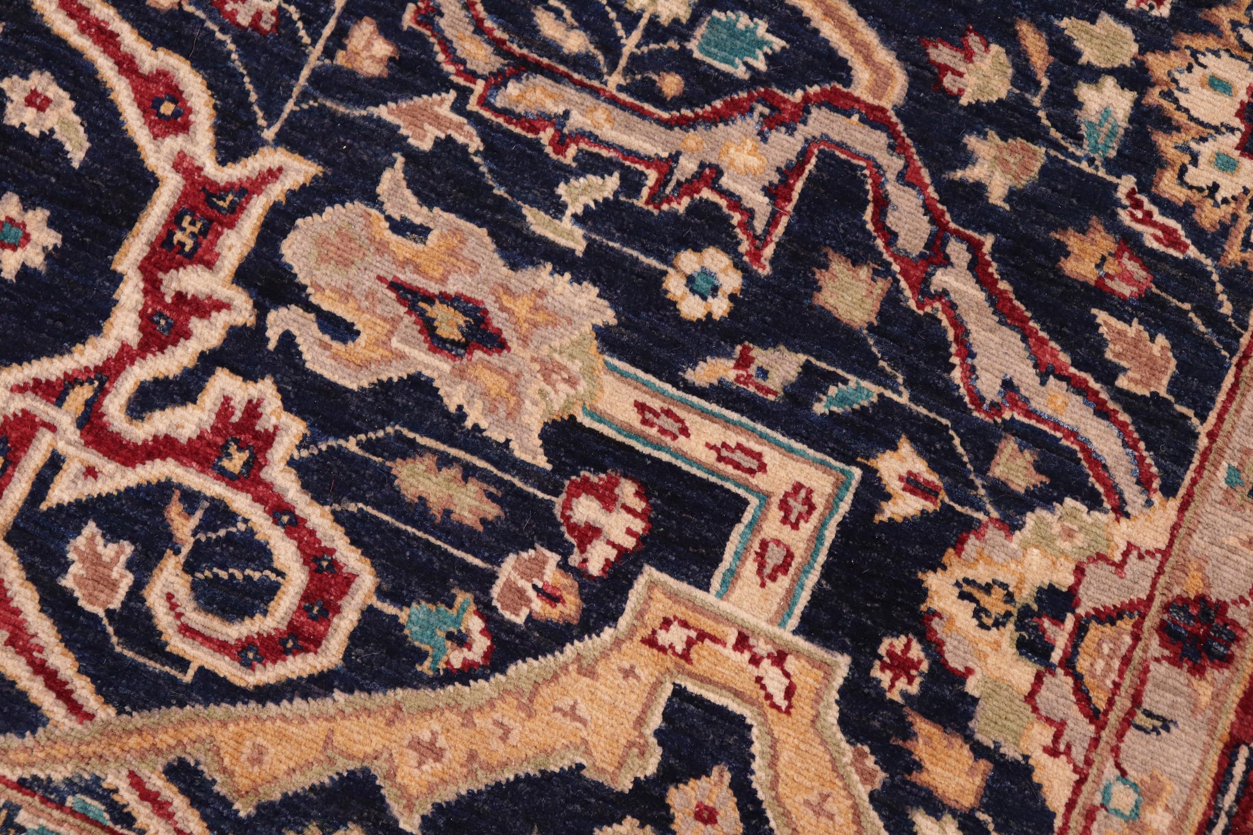 handmade Traditional Kafkaz Blue Red Hand Knotted RECTANGLE 100% WOOL area rug 6' x 9'
