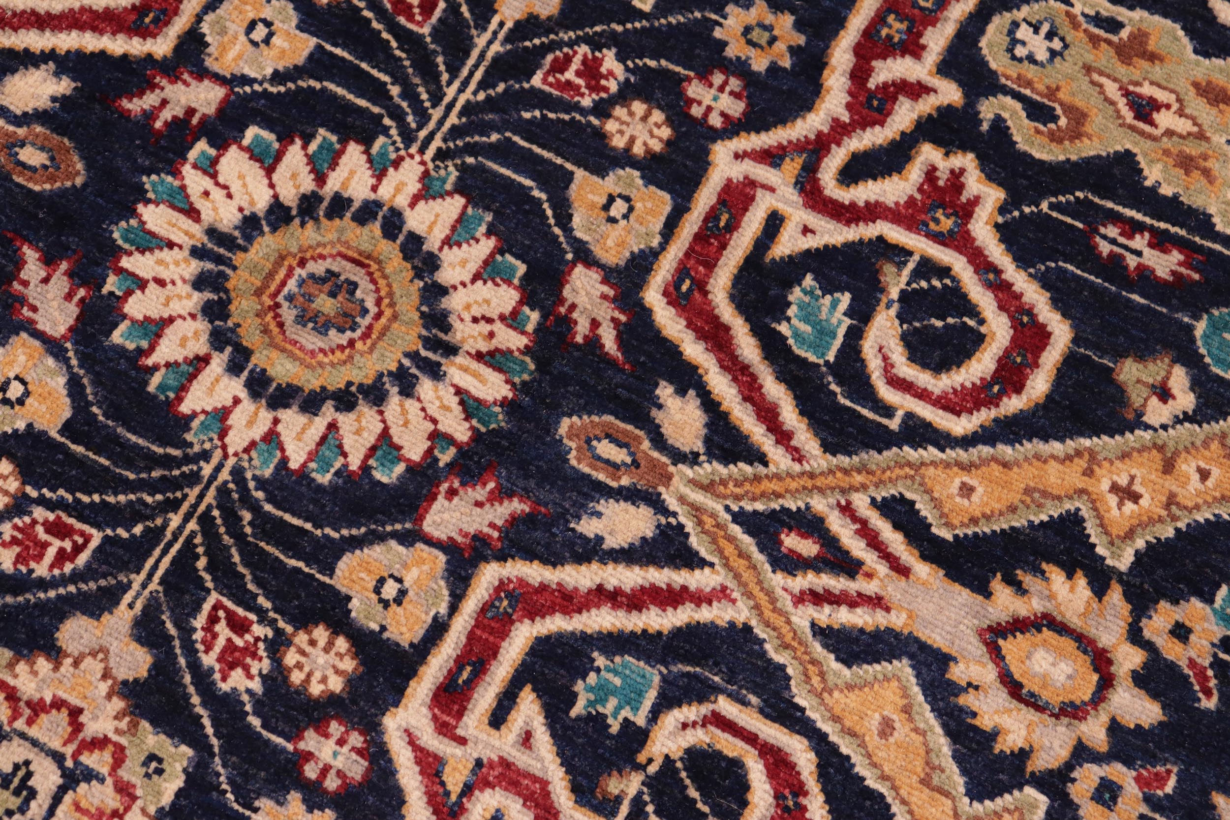 handmade Traditional Kafkaz Blue Red Hand Knotted RECTANGLE 100% WOOL area rug 6' x 9'