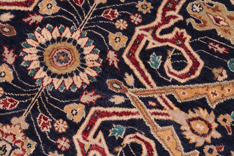 handmade Traditional Kafkaz Blue Red Hand Knotted RECTANGLE 100% WOOL area rug 6' x 9'