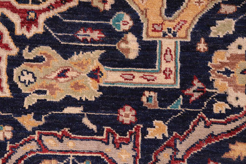 handmade Traditional Kafkaz Blue Red Hand Knotted RECTANGLE 100% WOOL area rug 6' x 9'