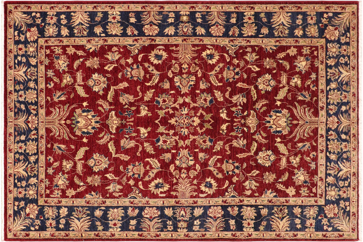 handmade Traditional Kafkaz Red Blue Hand Knotted RECTANGLE 100% WOOL area rug 6x9