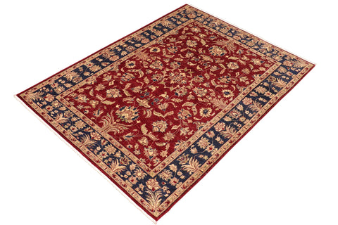 handmade Traditional Kafkaz Red Blue Hand Knotted RECTANGLE 100% WOOL area rug 6x9