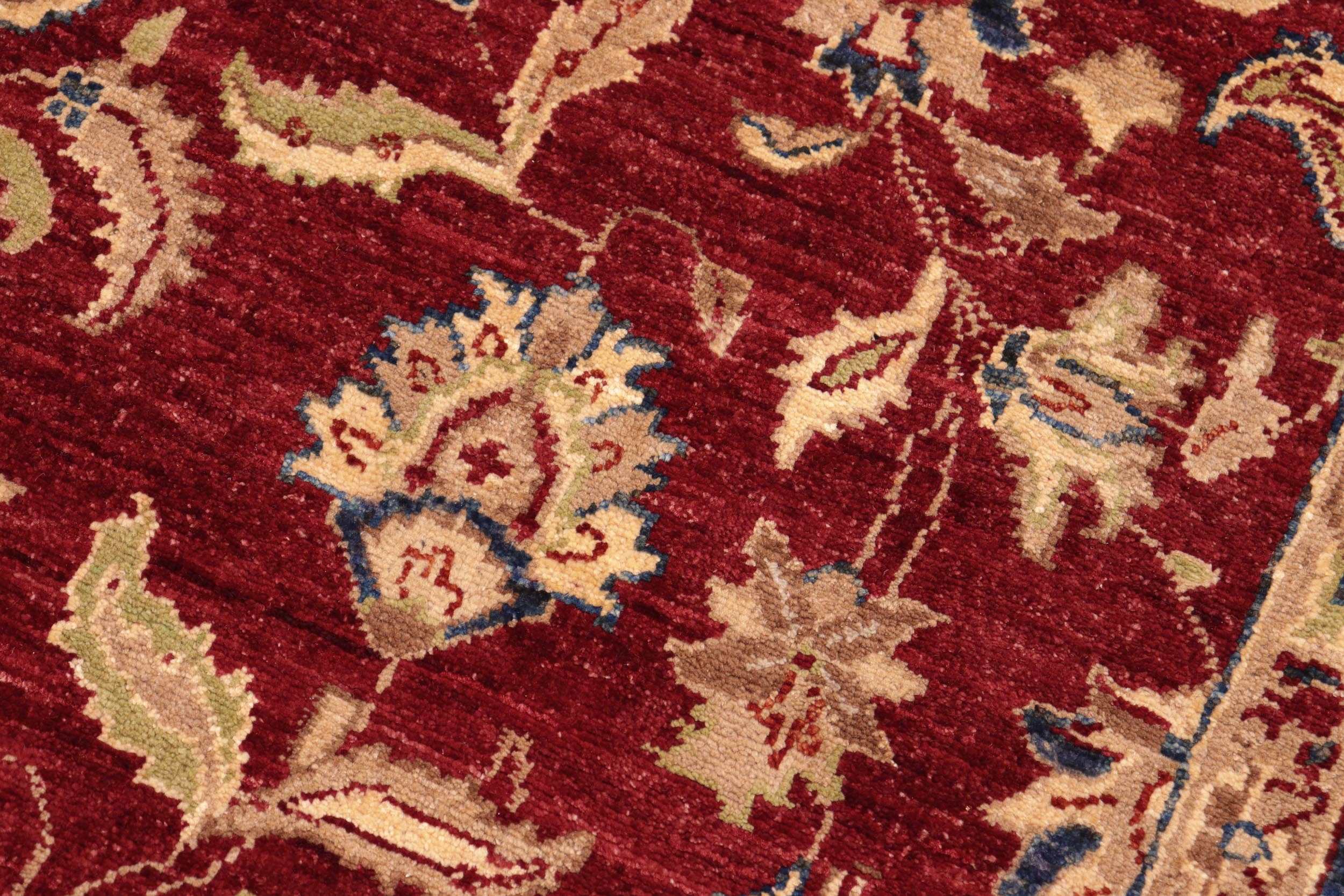 handmade Traditional Kafkaz Red Blue Hand Knotted RECTANGLE 100% WOOL area rug 6x9