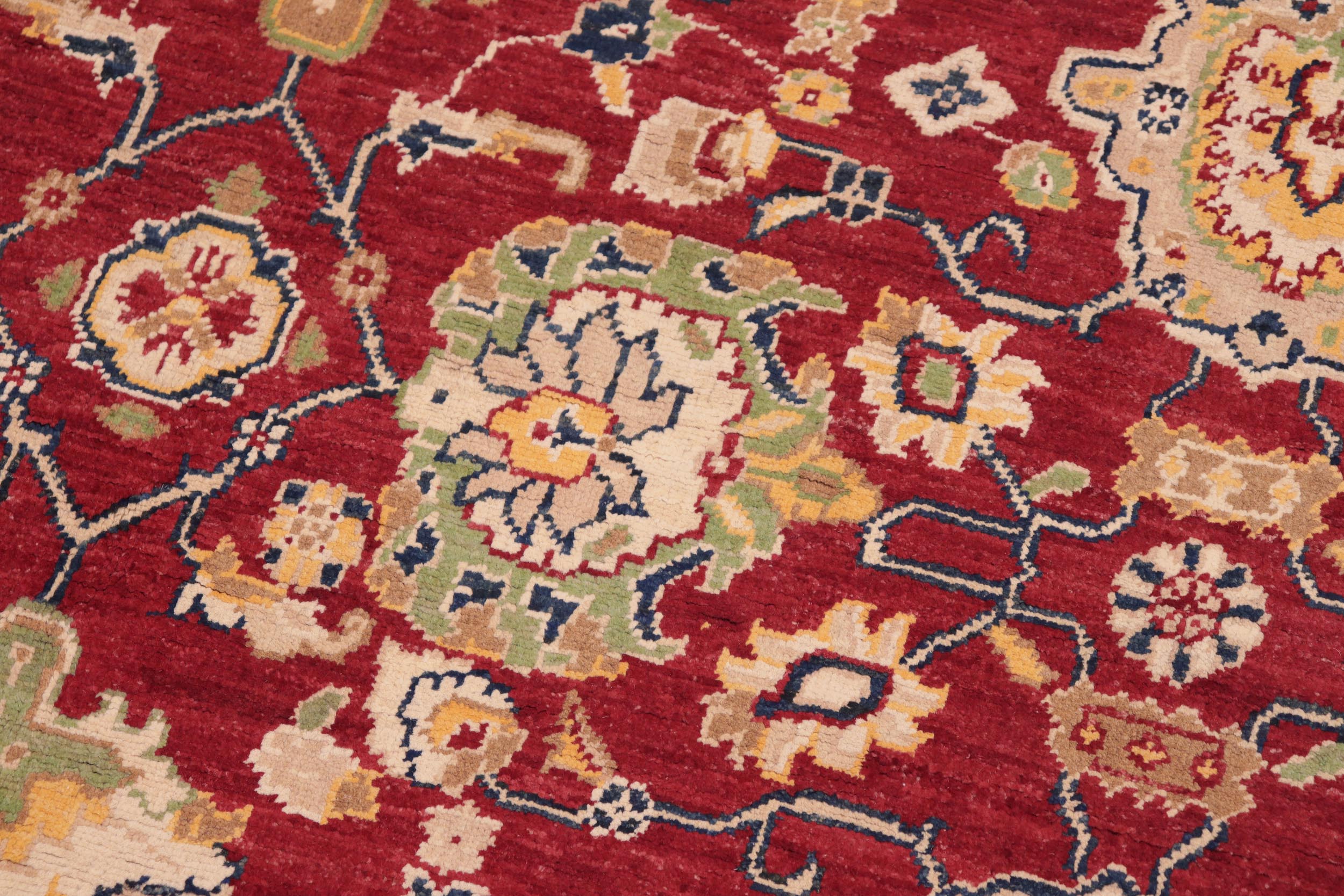 handmade Traditional Kafkaz Red Blue Hand Knotted RECTANGLE 100% WOOL area rug 6x9