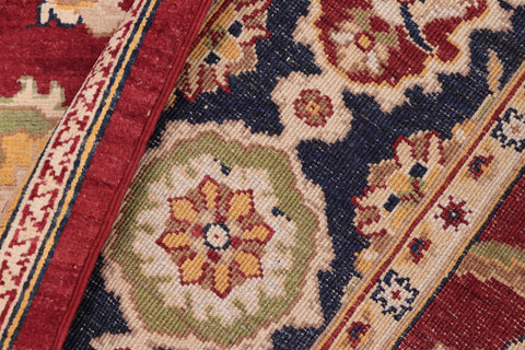 handmade Traditional Kafkaz Red Blue Hand Knotted RECTANGLE 100% WOOL area rug 6x9