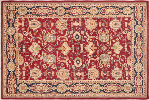 handmade Traditional Kafkaz Red Blue Hand Knotted RECTANGLE 100% WOOL area rug 6x9