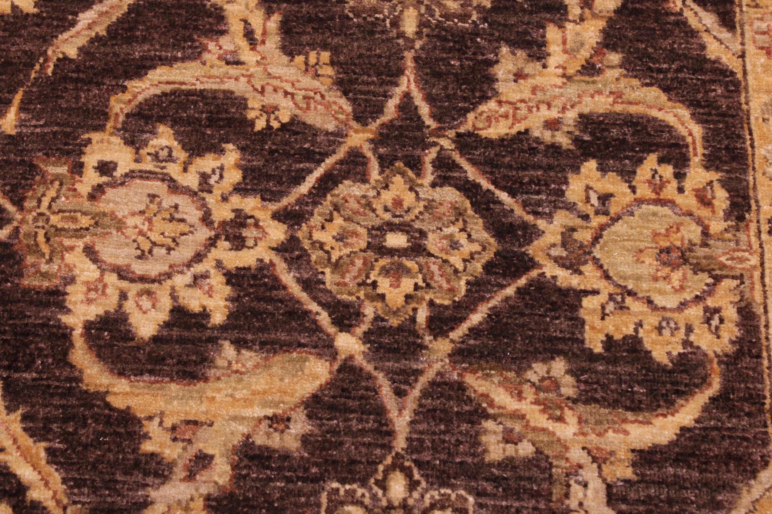 handmade Transitional Kafkaz Brown Tan Hand Knotted RECTANGLE 100% WOOL area rug 6' x 9'