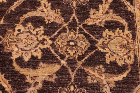 handmade Transitional Kafkaz Brown Tan Hand Knotted RECTANGLE 100% WOOL area rug 6' x 9'