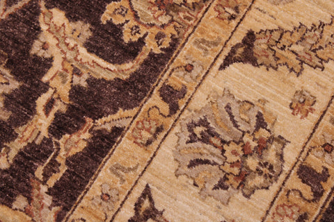 handmade Transitional Kafkaz Brown Tan Hand Knotted RECTANGLE 100% WOOL area rug 6' x 9'