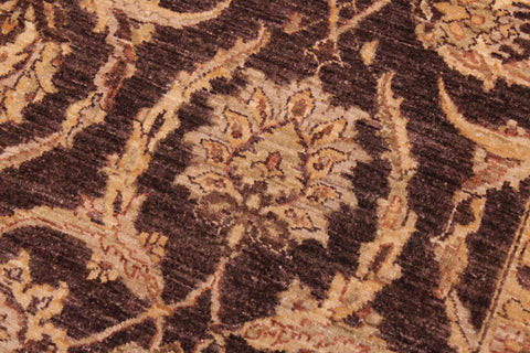 handmade Transitional Kafkaz Brown Tan Hand Knotted RECTANGLE 100% WOOL area rug 6' x 9'