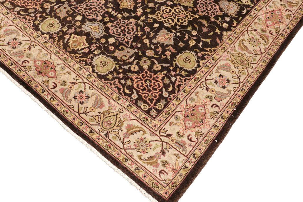 handmade Transitional Kafkaz Brown Beige Hand Knotted RECTANGLE 100% WOOL area rug 6'X9'