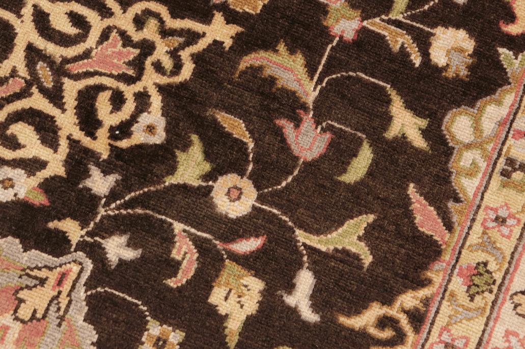 handmade Transitional Kafkaz Brown Beige Hand Knotted RECTANGLE 100% WOOL area rug 6'X9'