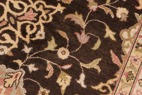 handmade Transitional Kafkaz Brown Beige Hand Knotted RECTANGLE 100% WOOL area rug 6'X9'