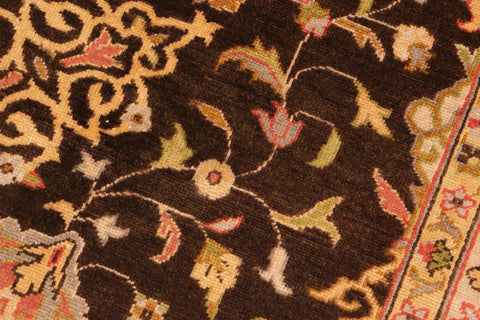 handmade Traditional Kafkaz Brown Beige Hand Knotted RECTANGLE 100% WOOL area rug 6' x 9'