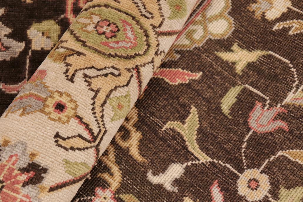 handmade Transitional Kafkaz Brown Beige Hand Knotted RECTANGLE 100% WOOL area rug 6'X9'