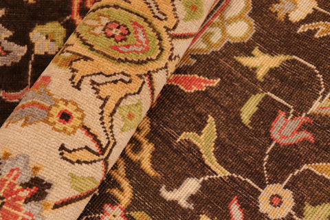 handmade Traditional Kafkaz Brown Beige Hand Knotted RECTANGLE 100% WOOL area rug 6' x 9'