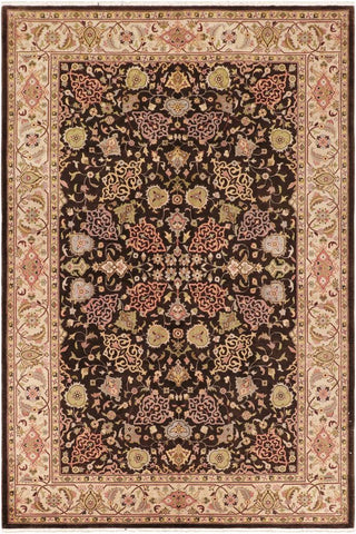 handmade Transitional Kafkaz Brown Beige Hand Knotted RECTANGLE 100% WOOL area rug 6'X9'