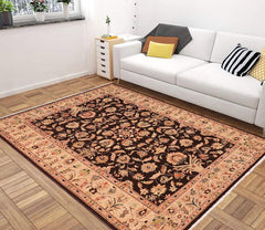 handmade Traditional Kafkaz Brown Tan Hand Knotted RECTANGLE 100% WOOL area rug 6X9