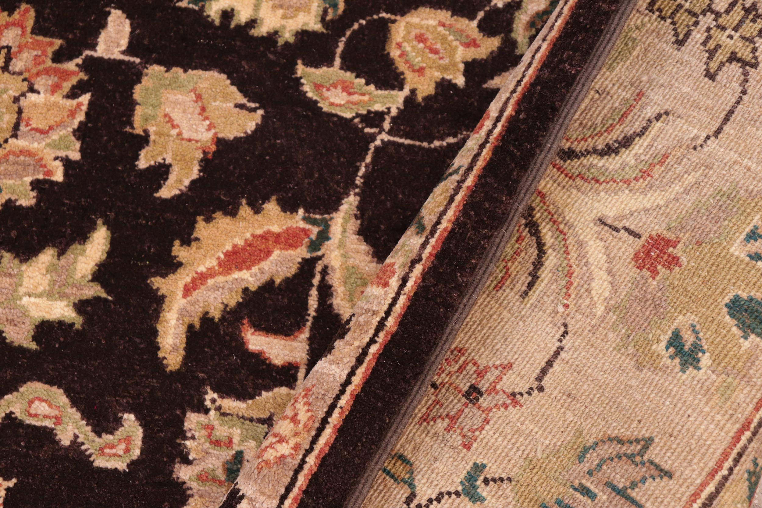 handmade Traditional Kafkaz Brown Tan Hand Knotted RECTANGLE 100% WOOL area rug 6x9