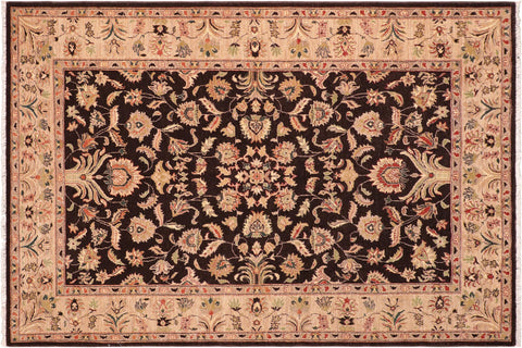 handmade Traditional Kafkaz Brown Tan Hand Knotted RECTANGLE 100% WOOL area rug 6x9