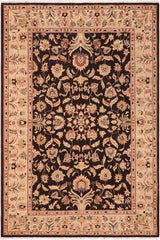 handmade Traditional Kafkaz Brown Tan Hand Knotted RECTANGLE 100% WOOL area rug 6X9