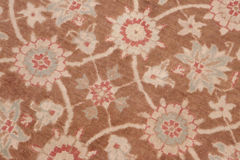 handmade Transitional Kafkaz Brown Beige Hand Knotted RECTANGLE 100% WOOL area rug 6' x 9'