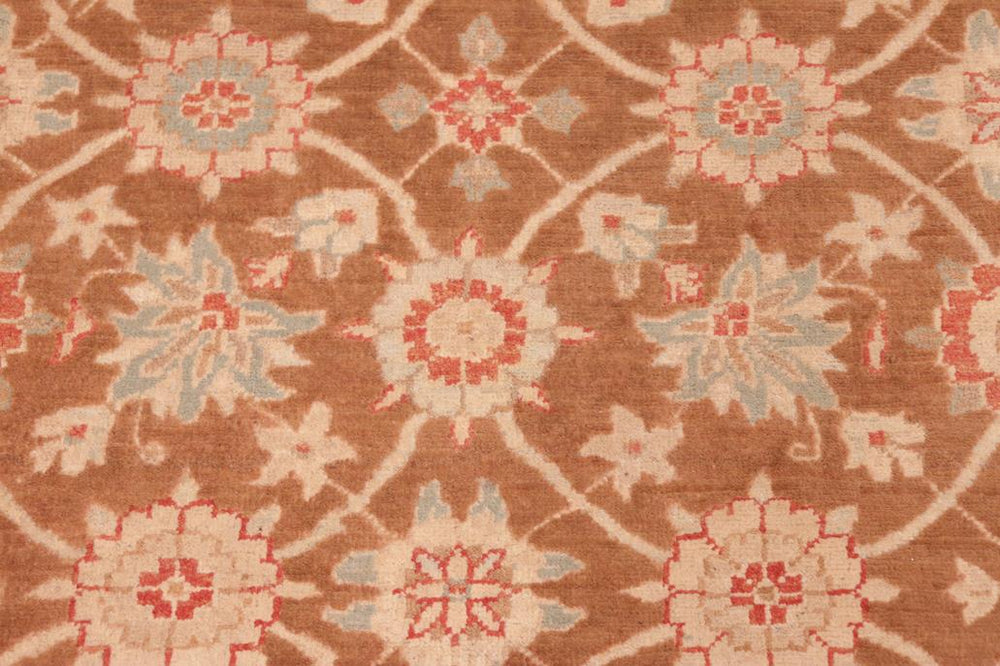 handmade Transitional Kafkaz Brown Beige Hand Knotted RECTANGLE 100% WOOL area rug 6X9