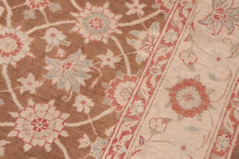 handmade Transitional Kafkaz Brown Beige Hand Knotted RECTANGLE 100% WOOL area rug 6' x 9'