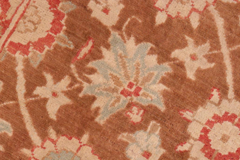 handmade Transitional Kafkaz Brown Beige Hand Knotted RECTANGLE 100% WOOL area rug 6X9