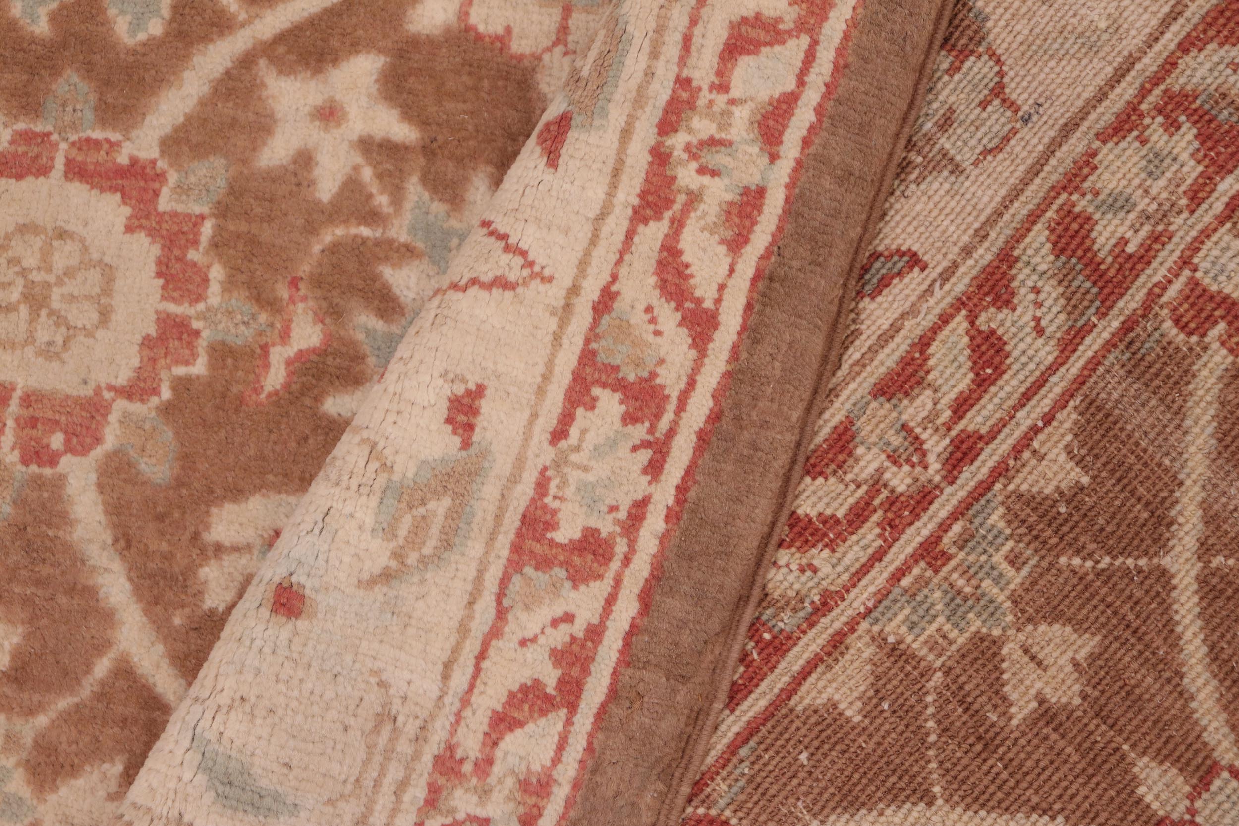 handmade Transitional Kafkaz Brown Beige Hand Knotted RECTANGLE 100% WOOL area rug 6' x 9'