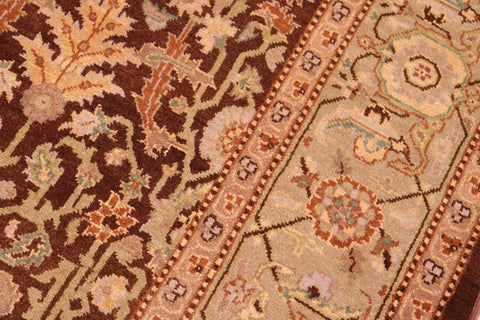 handmade Transitional Kafkaz Brown Green Hand Knotted RECTANGLE 100% WOOL area rug 6x9