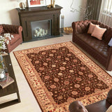 handmade Traditional Kafkaz Brown Beige Hand Knotted RECTANGLE 100% WOOL area rug 6 x 9