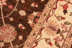 handmade Traditional Kafkaz Brown Beige Hand Knotted RECTANGLE 100% WOOL area rug 6X9