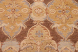 handmade Transitional Kafkaz Brown Beige Hand Knotted RECTANGLE 100% WOOL area rug 6 x 9