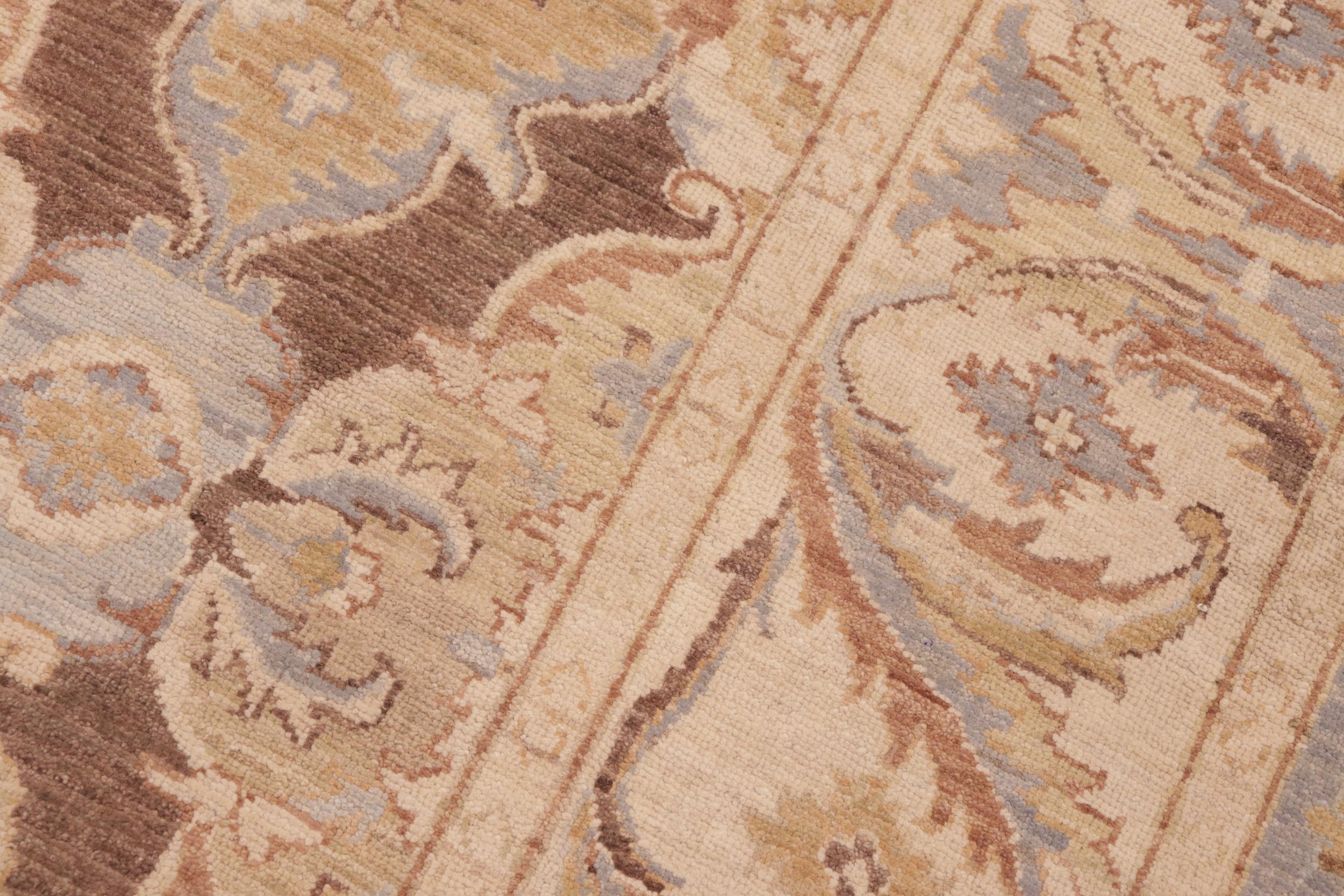 handmade Transitional Kafkaz Brown Beige Hand Knotted RECTANGLE 100% WOOL area rug 6' x 9'