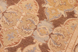 handmade Transitional Kafkaz Brown Beige Hand Knotted RECTANGLE 100% WOOL area rug 6 x 9