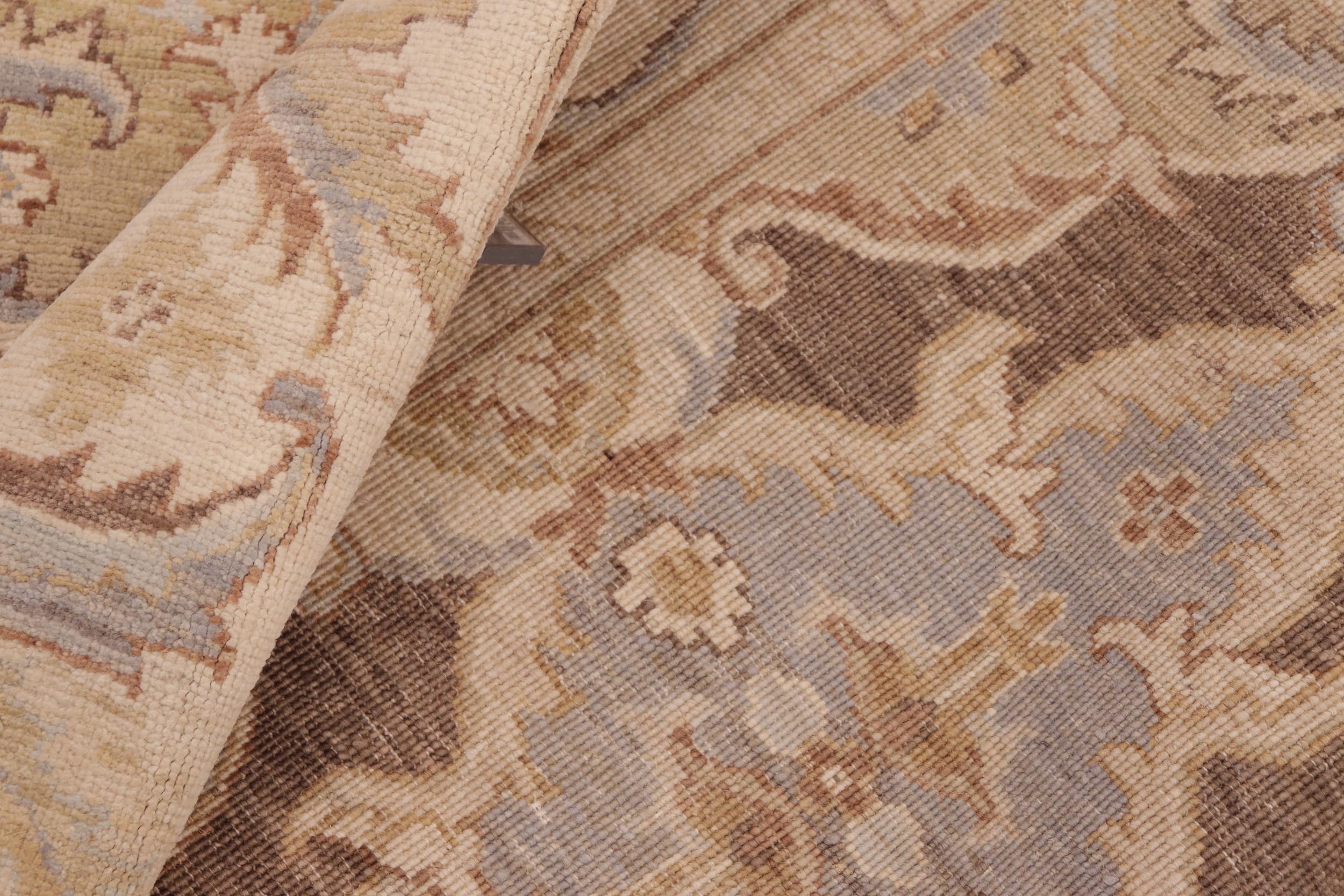 handmade Transitional Kafkaz Brown Beige Hand Knotted RECTANGLE 100% WOOL area rug 6' x 9'