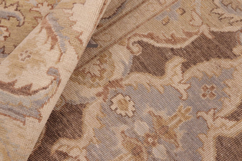 handmade Transitional Kafkaz Brown Beige Hand Knotted RECTANGLE 100% WOOL area rug 6' x 9'