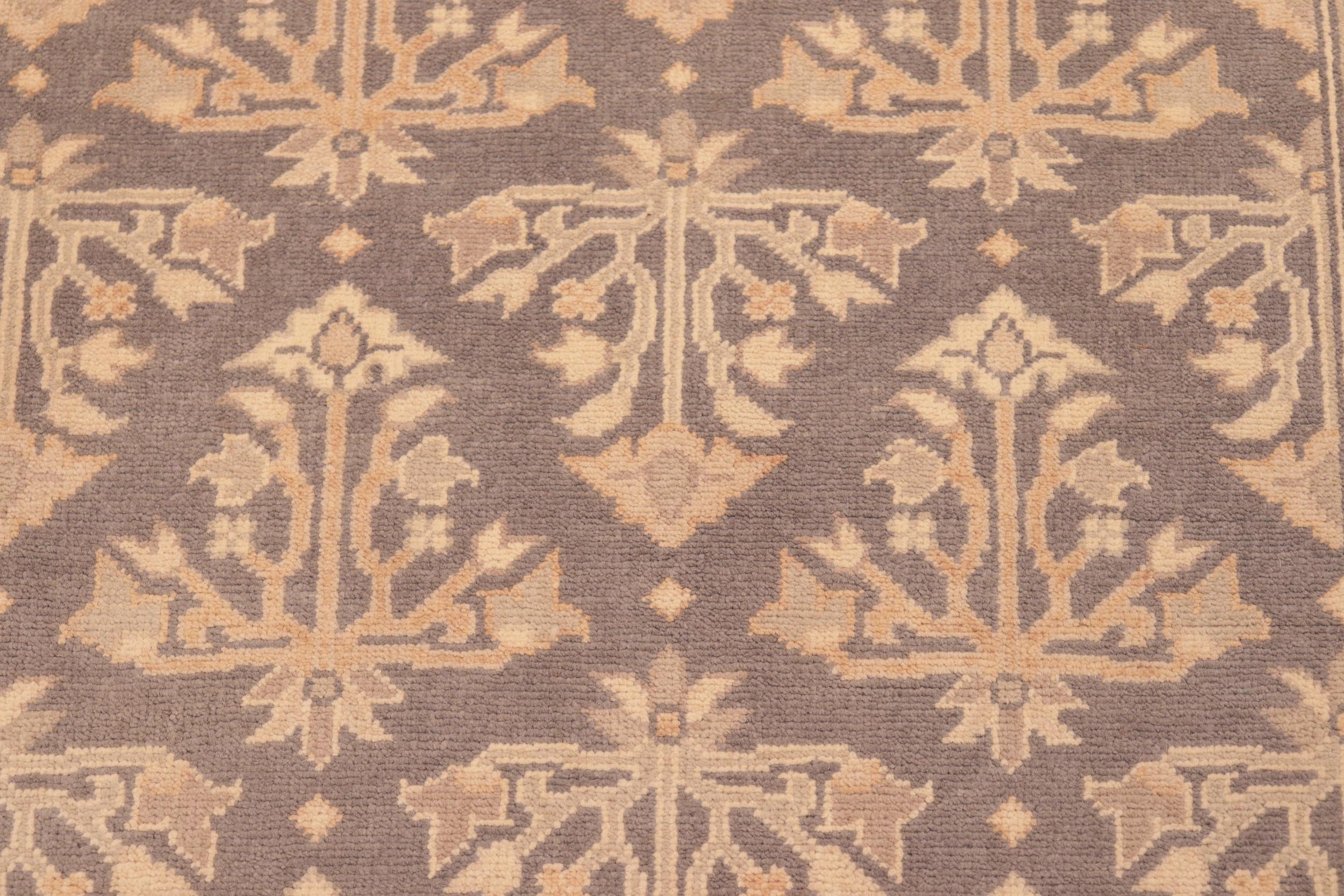 handmade Transitional Kafkaz Gray Gold Hand Knotted RECTANGLE 100% WOOL area rug 6x9