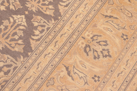 handmade Transitional Kafkaz Gray Gold Hand Knotted RECTANGLE 100% WOOL area rug 6x9