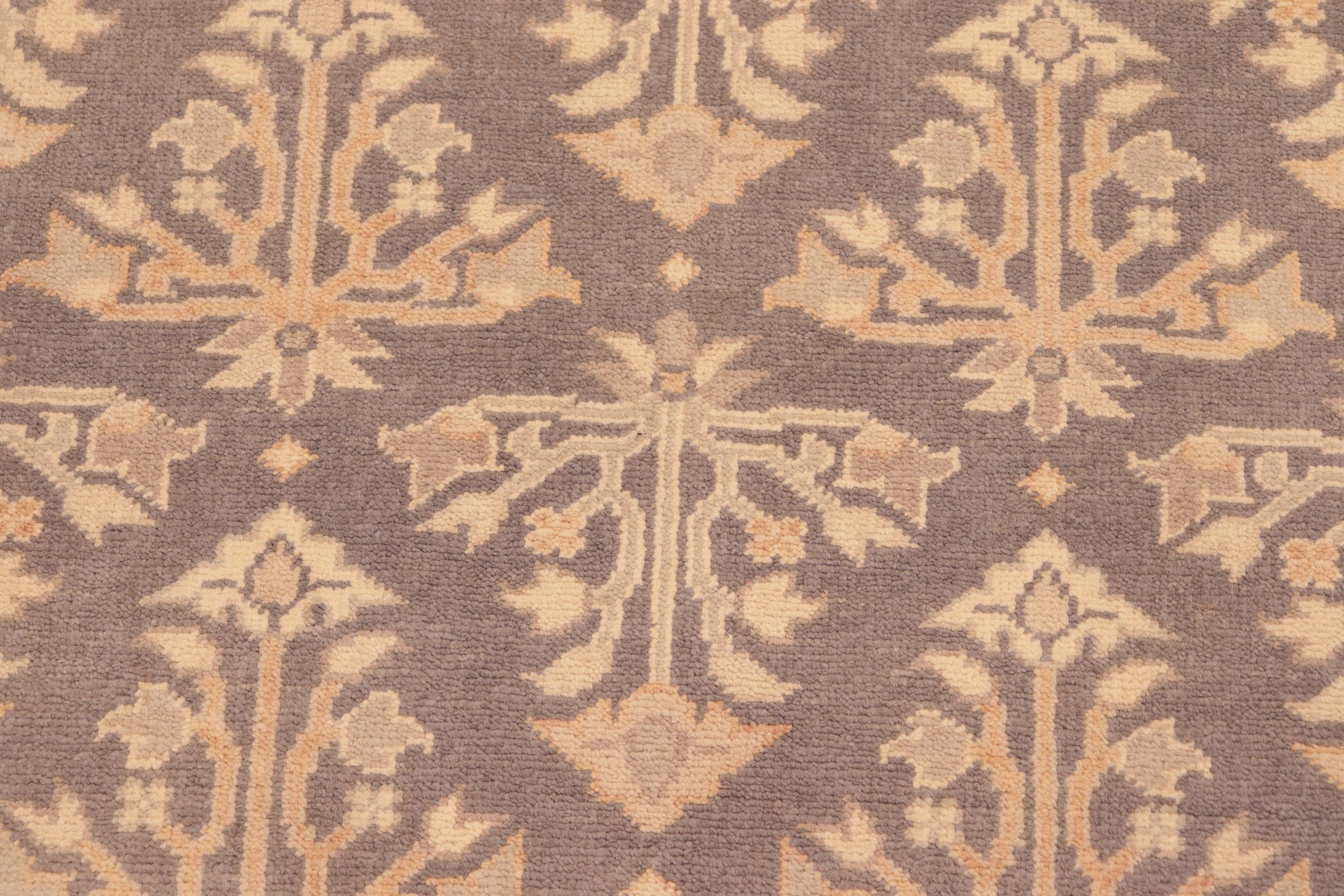 handmade Transitional Kafkaz Gray Gold Hand Knotted RECTANGLE 100% WOOL area rug 6x9