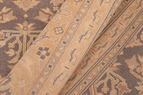 handmade Transitional Kafkaz Gray Gold Hand Knotted RECTANGLE 100% WOOL area rug 6x9