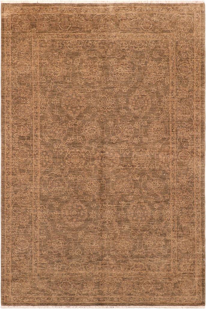 handmade Traditional Kafkaz Brown Gold Hand Knotted RECTANGLE 100% WOOL area rug 6X9