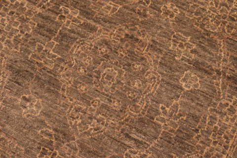 handmade Transitional Kafkaz Brown Gold Hand Knotted RECTANGLE 100% WOOL area rug 6' x 9'