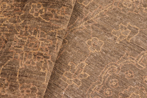 handmade Transitional Kafkaz Brown Gold Hand Knotted RECTANGLE 100% WOOL area rug 6' x 9'