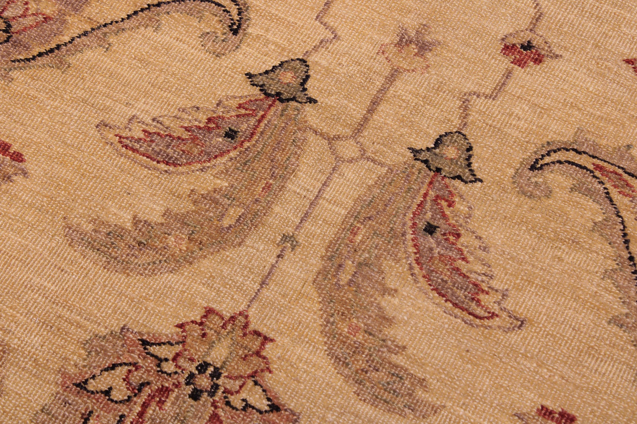 handmade Traditional Kafkaz Ivory Gold Hand Knotted RECTANGLE 100% WOOL area rug 6x9